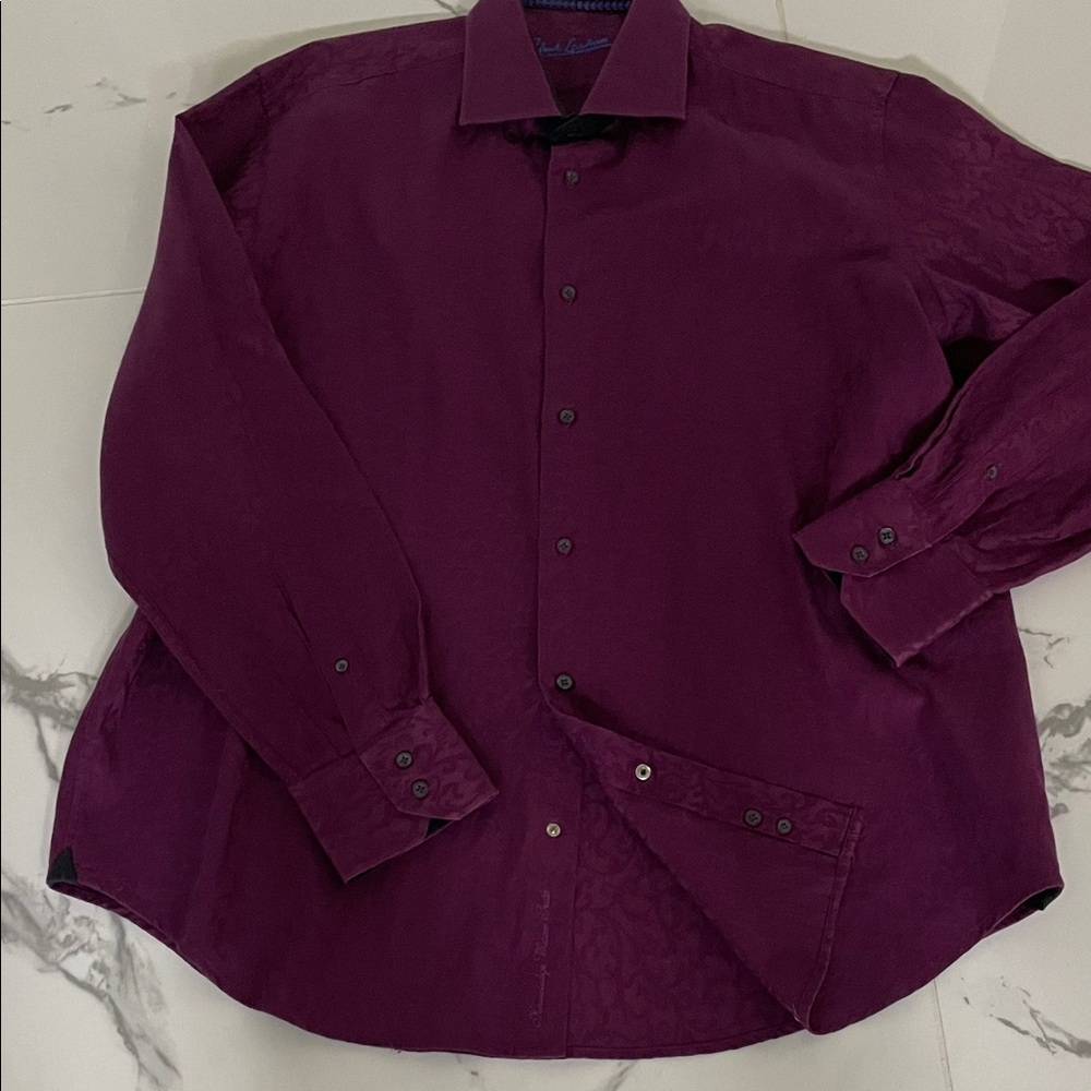 Robert Graham Men's Long-Sleeve Dress Shirt in Plum